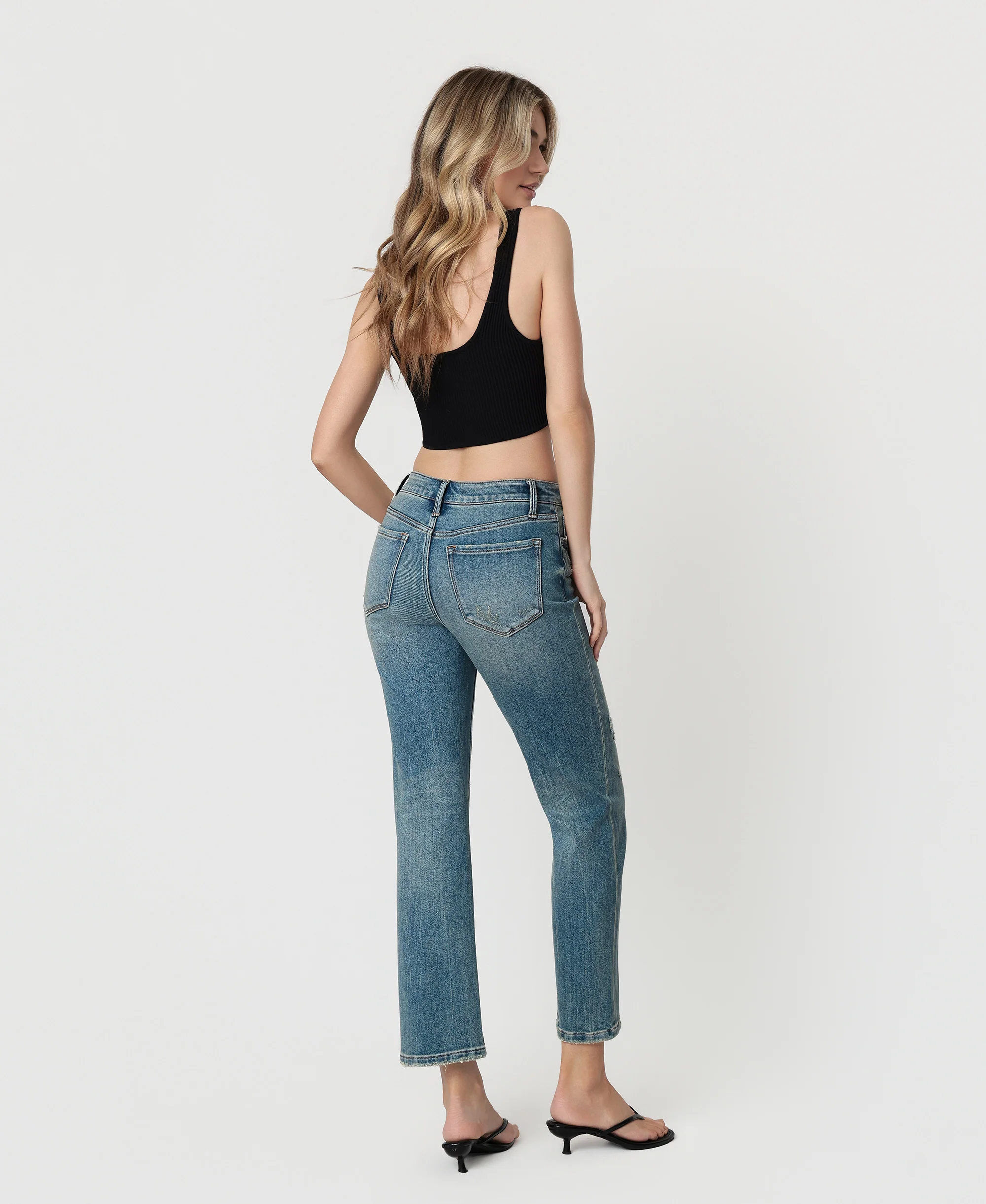 Apollo - Mid Rise Tinted Ankle Straight Jeans - Image 2