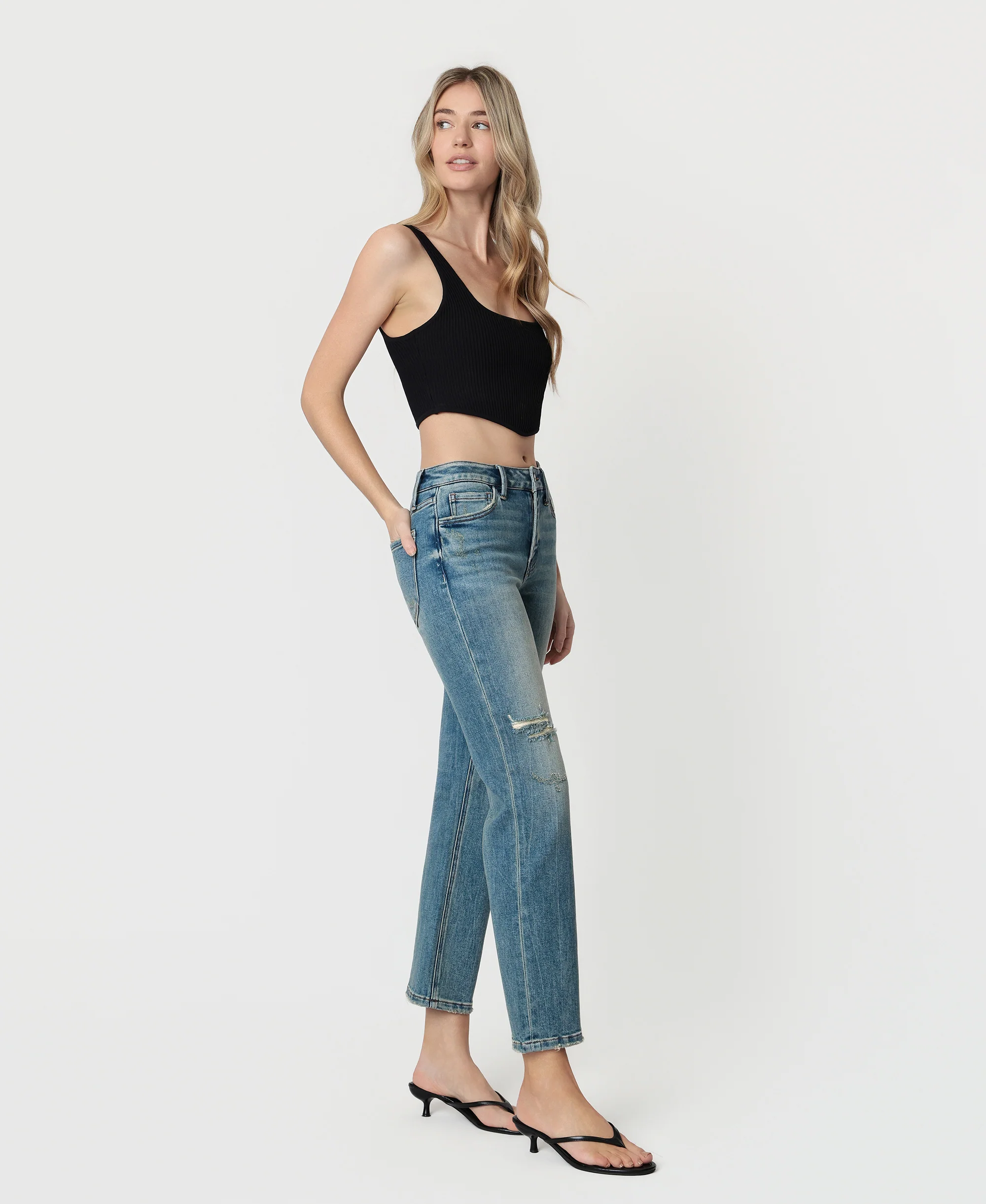 Apollo - Mid Rise Tinted Ankle Straight Jeans - Image 4