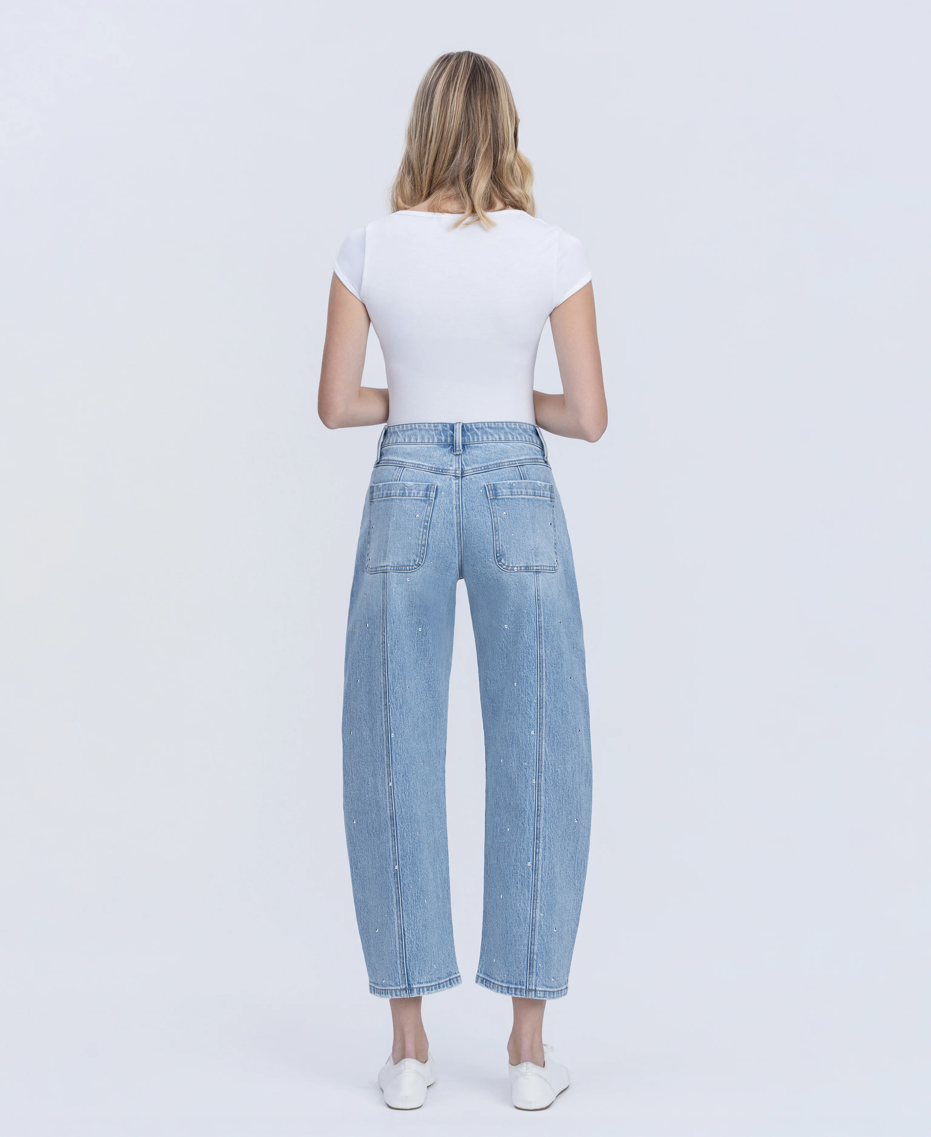 Brilliant - High Rise Hotfix Embellished Barrel Jeans - Image 2
