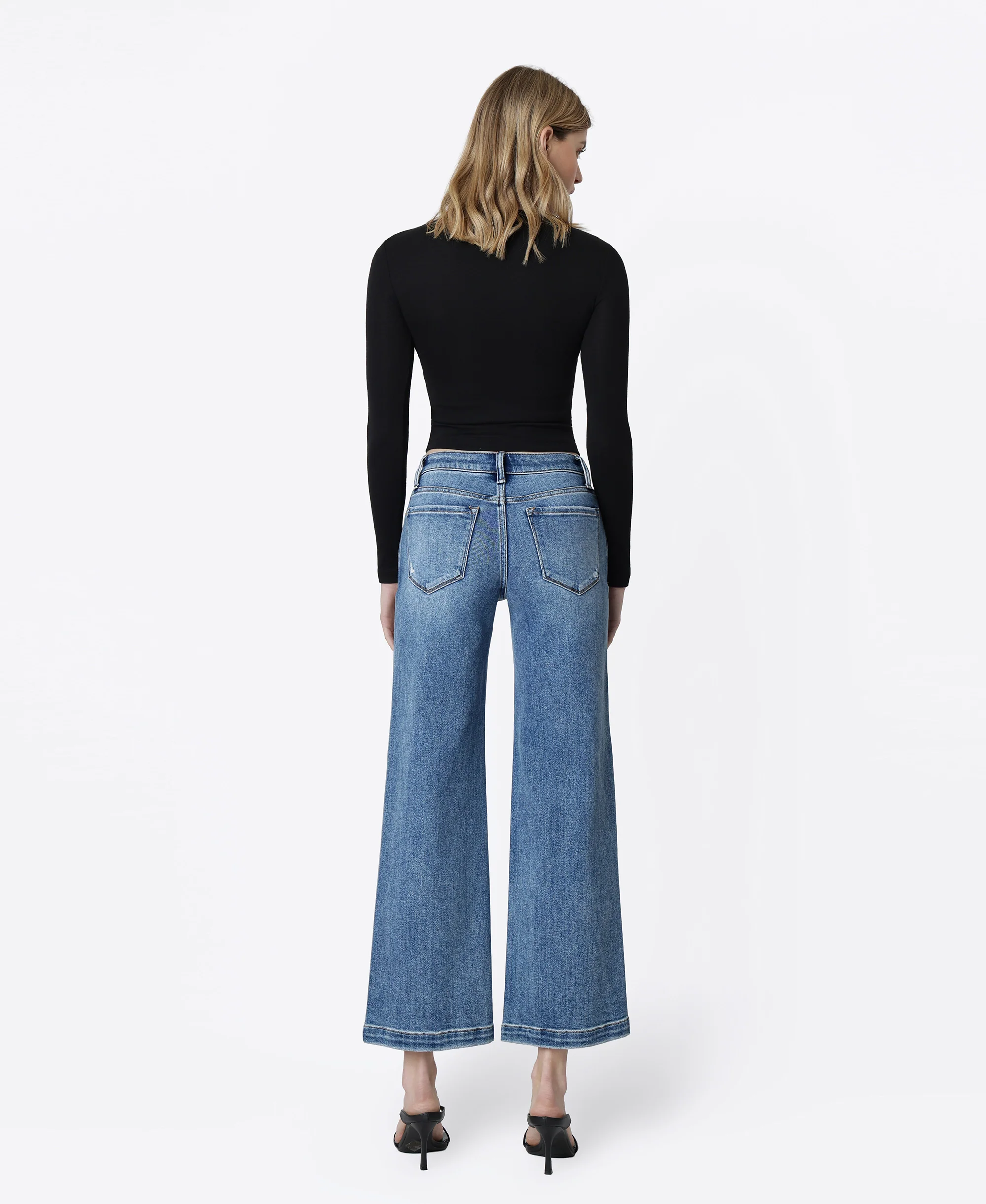 Cherish - Mid Rise Ankle Wide Leg Jeans - Image 2