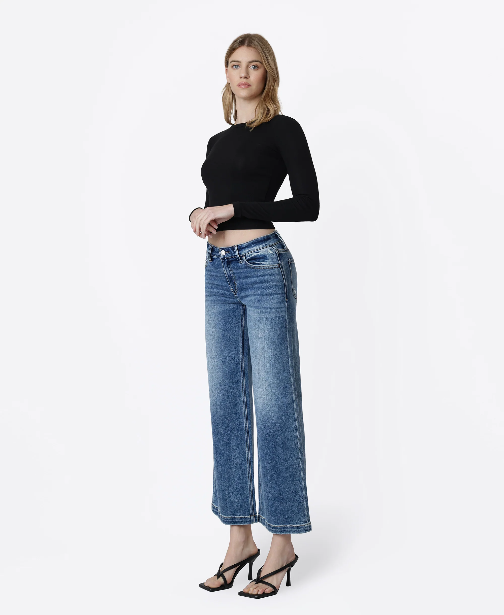 Cherish - Mid Rise Ankle Wide Leg Jeans - Image 3