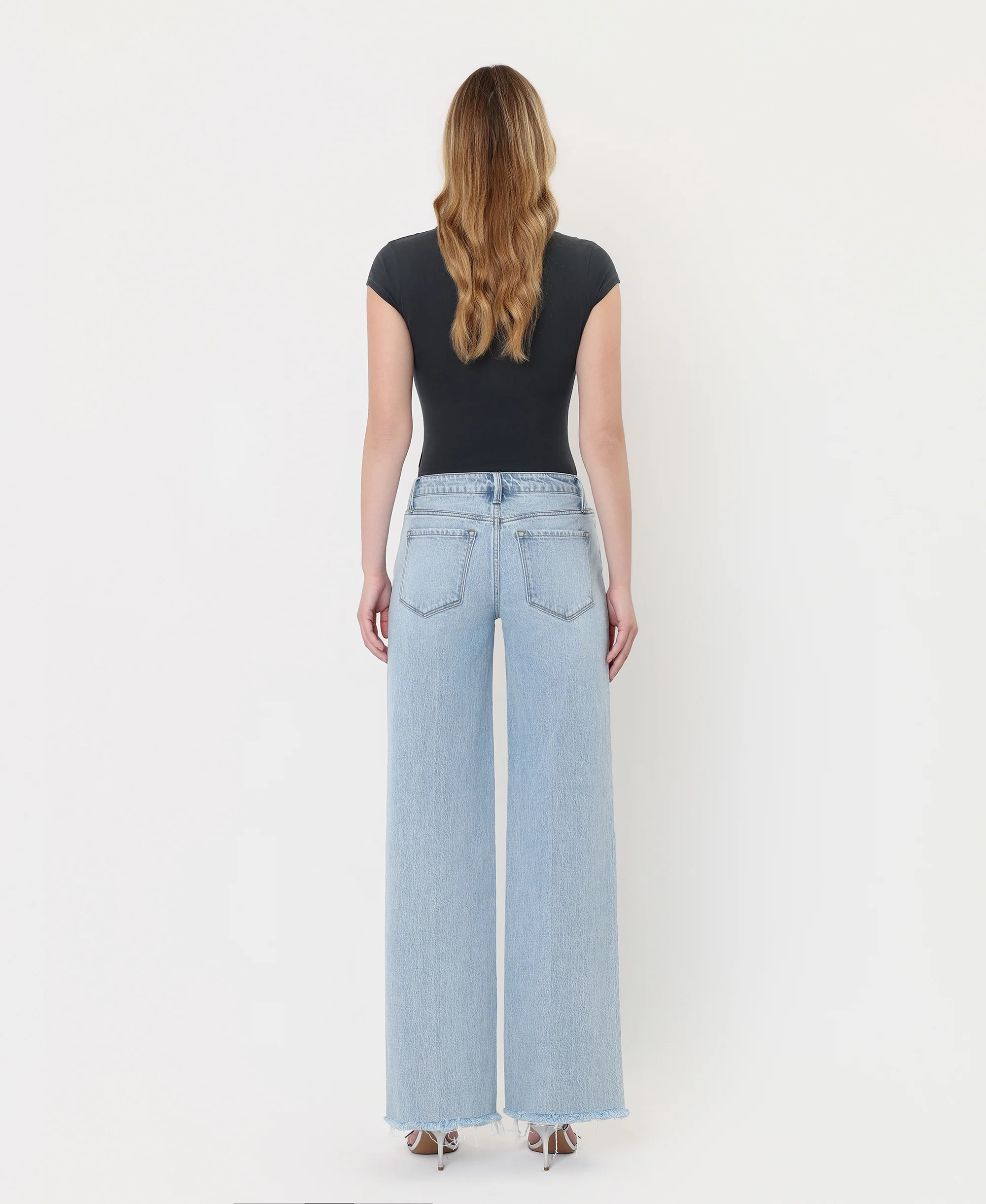 Comet - High Rise Trouser Fold Creased Wide Leg Jeans - Image 2