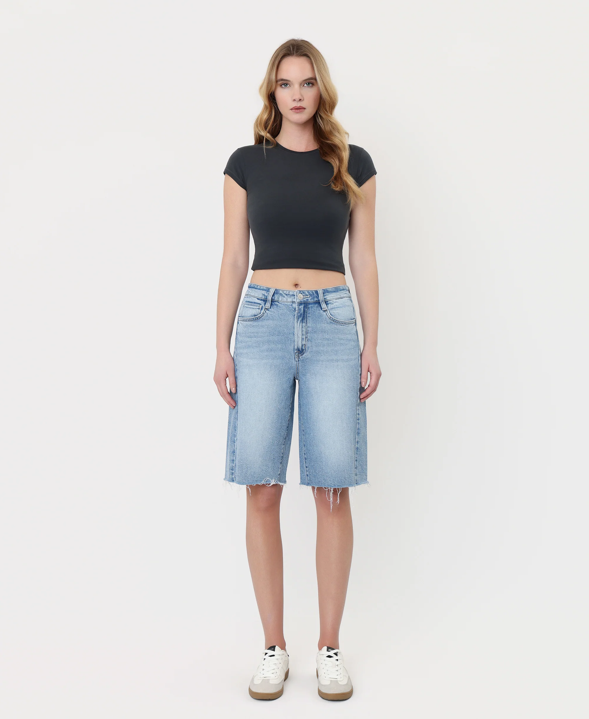 Conciliate - Super High Rise Side Seam Denim Jorts