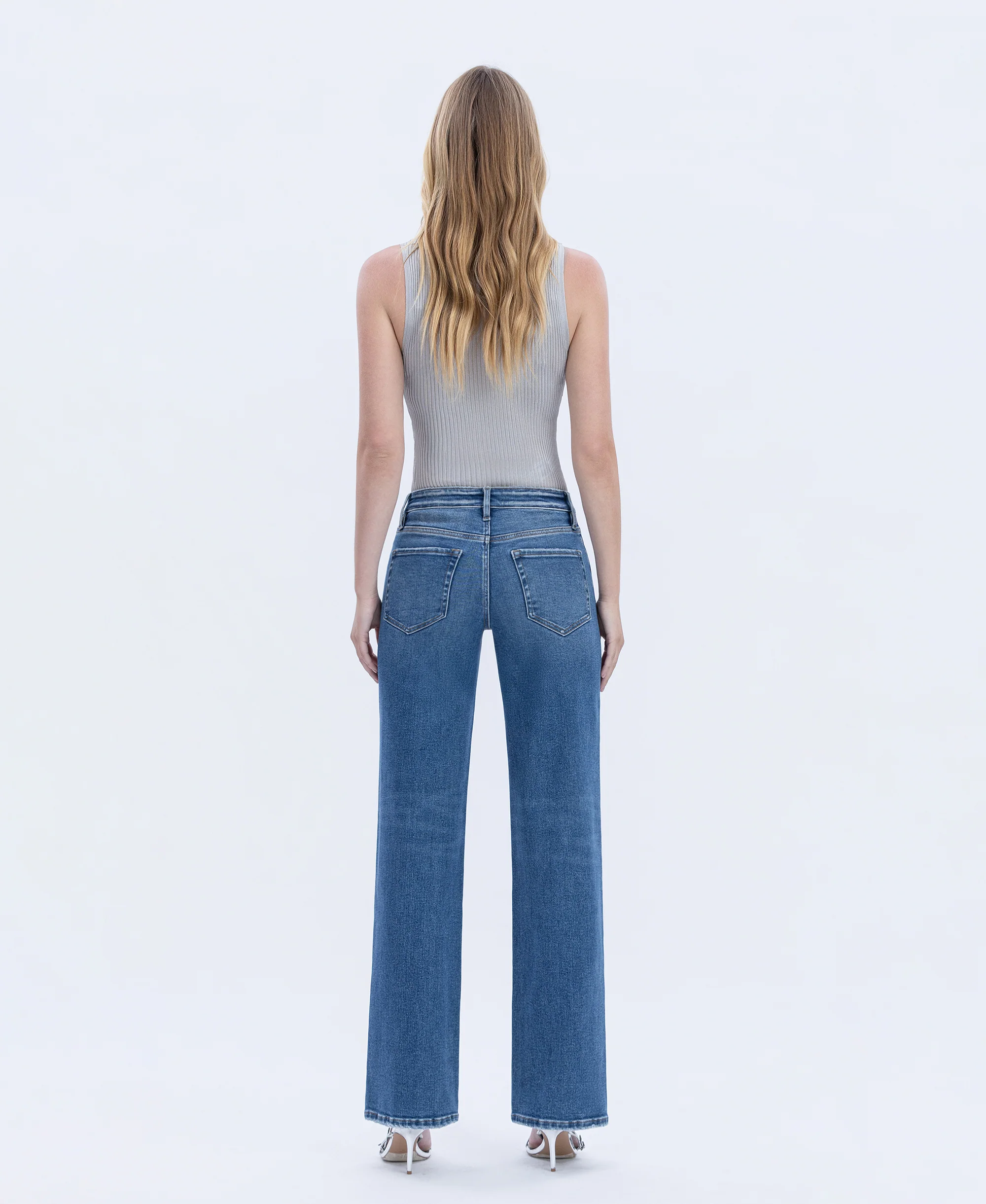 Dreamland - High Rise Full Length Slim Wide Leg Jeans - Image 2