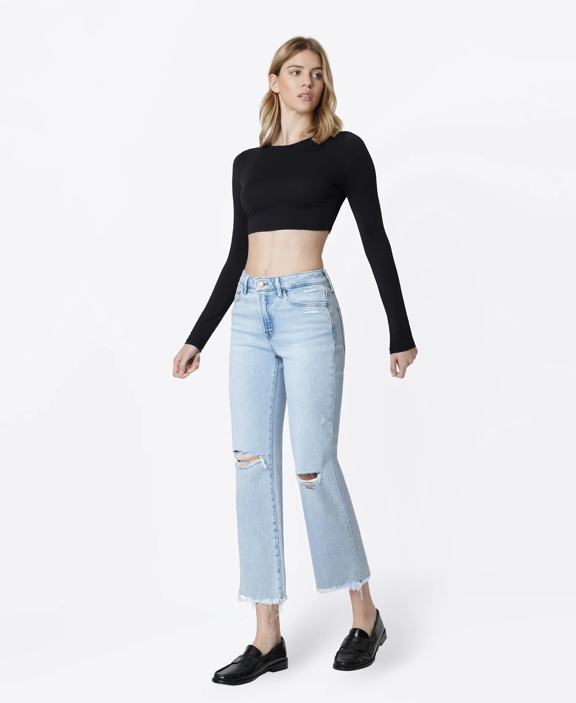Electrostatic - High Rise Distressed Ankle Straight Jeans - Image 3