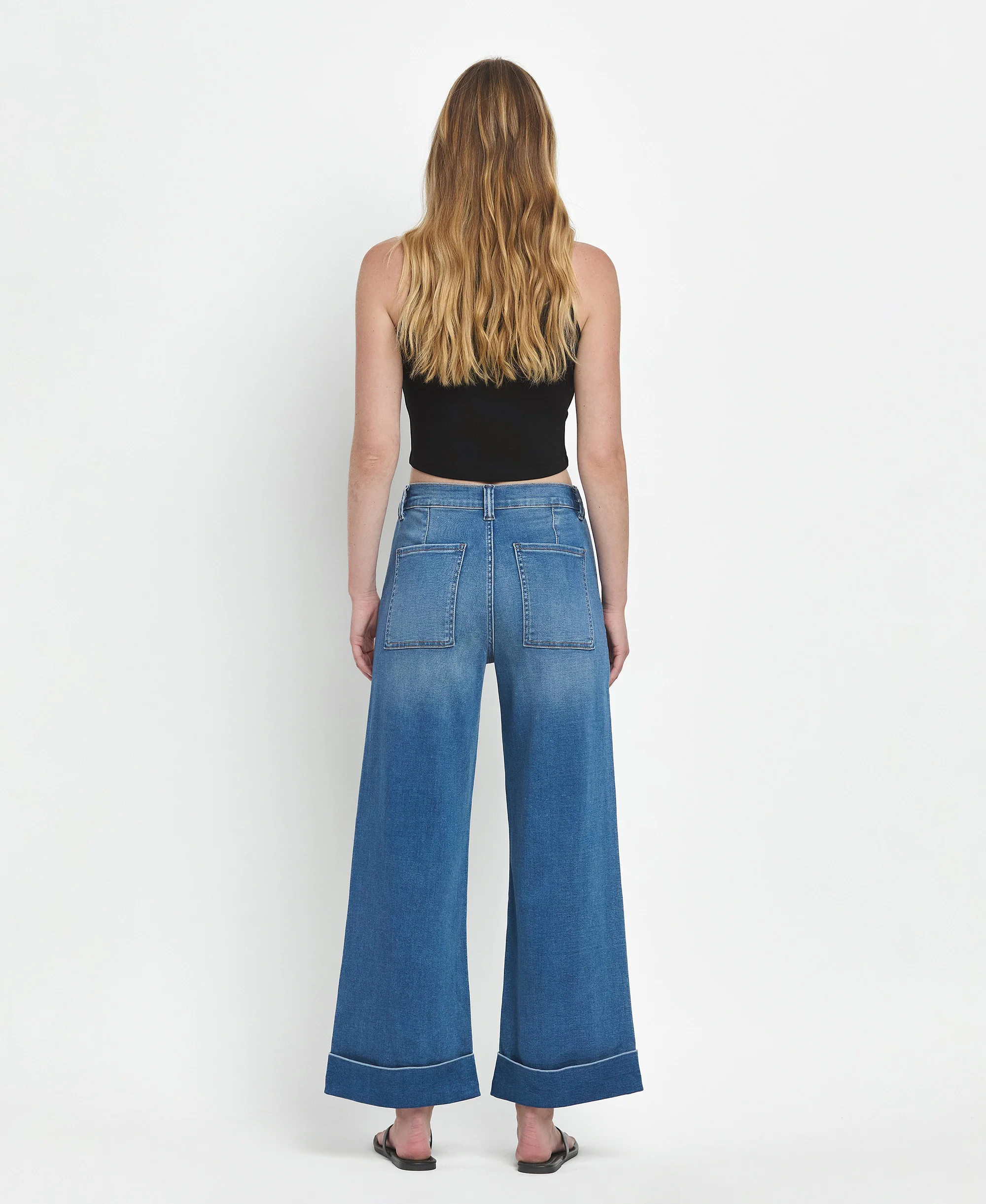 Enviably - High Rise Super Soft Cuffed Baggy Wide Leg Jeans - Image 2