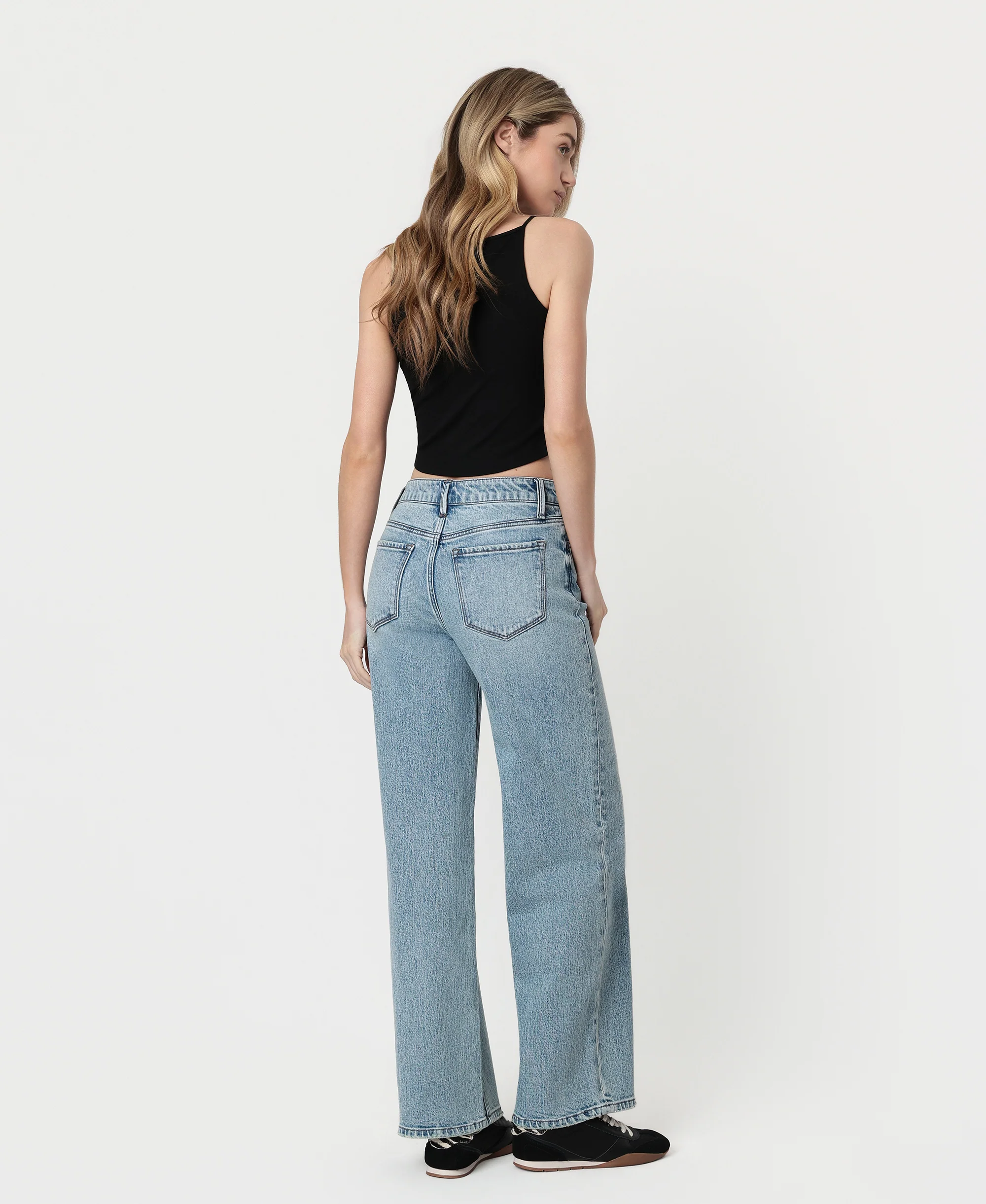 Fun Day - High Rise Full Length Tinted Wide Leg Jeans - Image 2