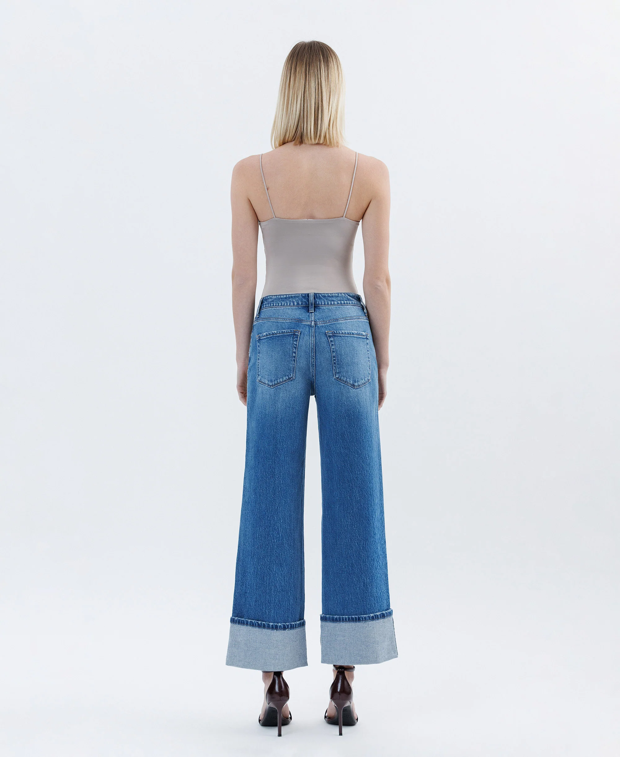 Medium Dark - Super High Rise Cuffed Baggy Wide Leg Jeans - Image 2