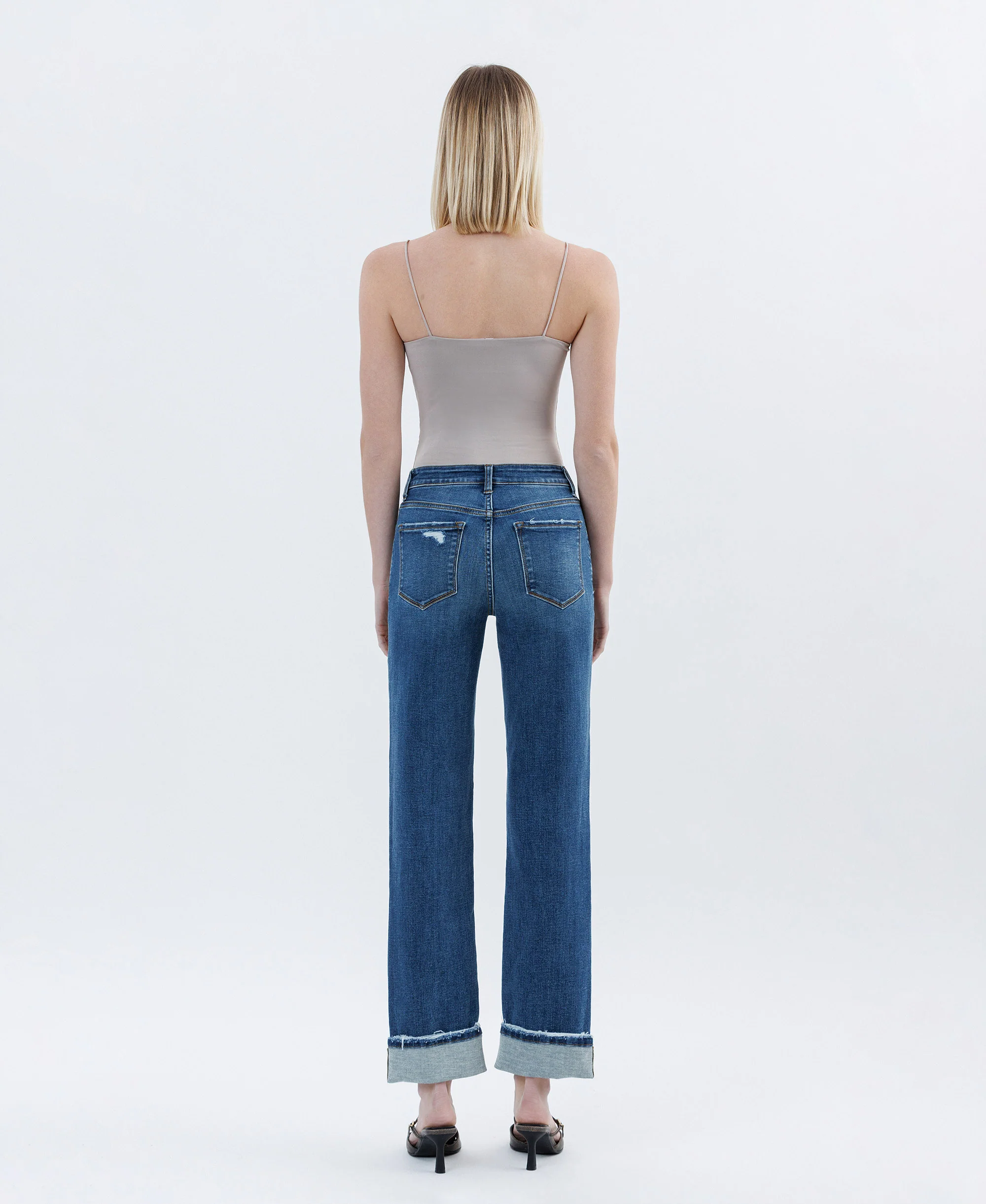 Nico - High Rise Cuffed Straight Jeans - Image 2