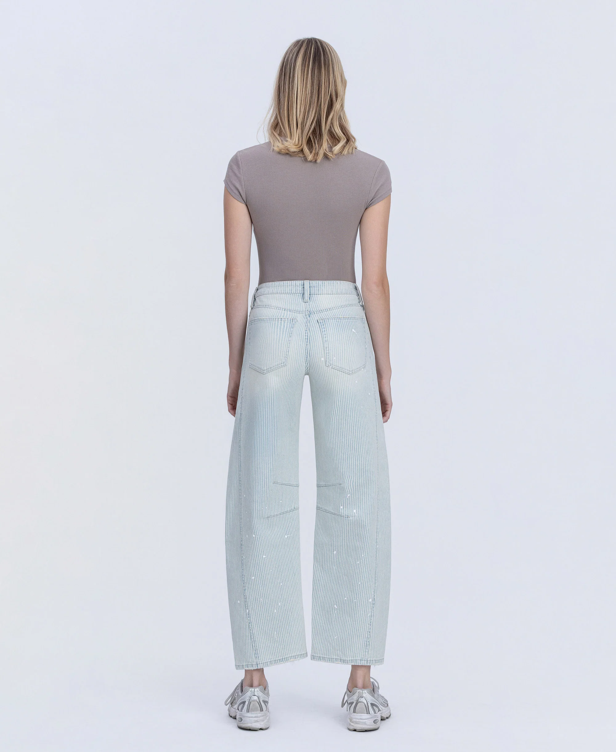 Stripe - High Rise Paint Splash Tinted Barrel Jeans - Image 2