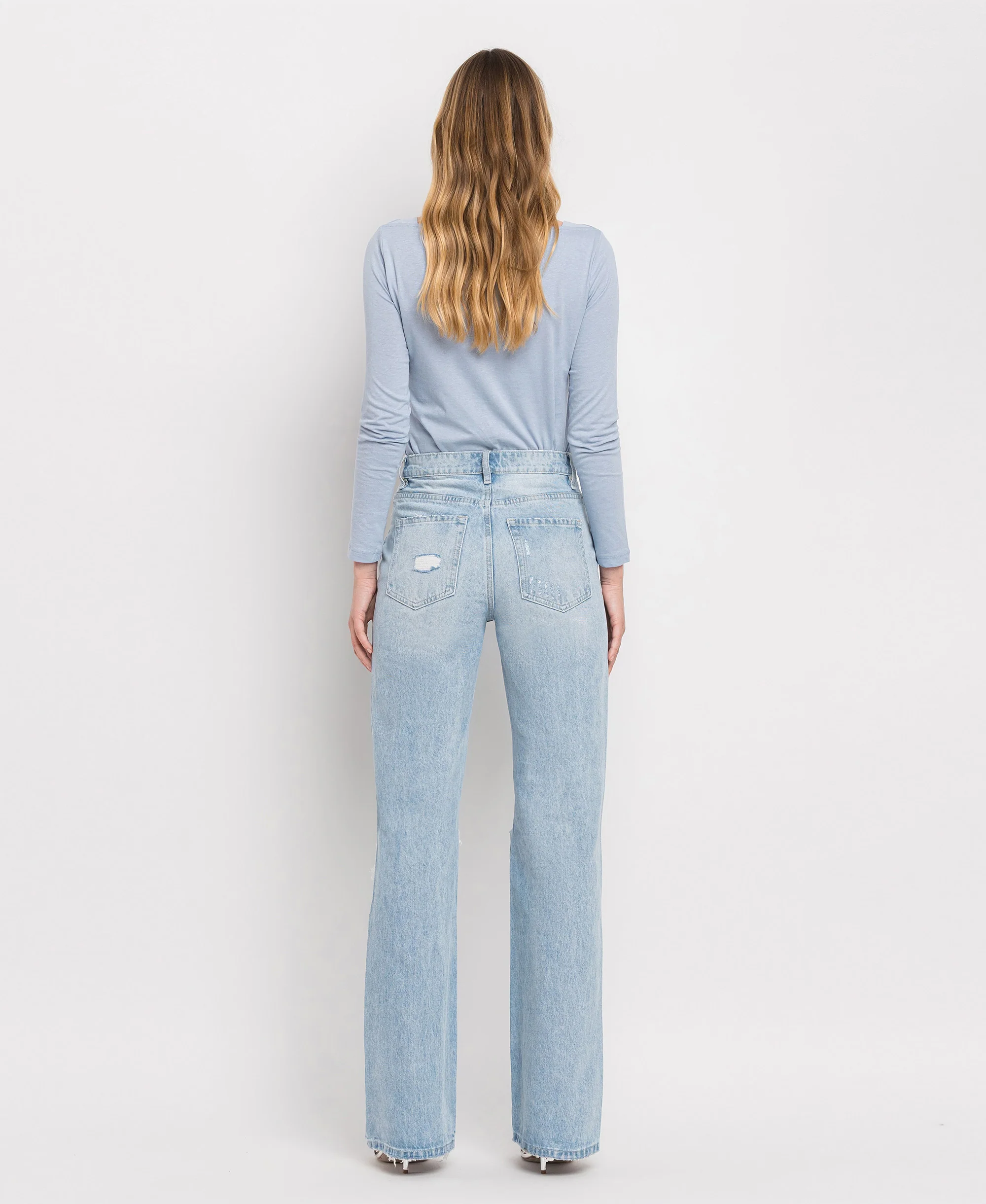 Sunny Plains - Super High Rise 90's Vintage Flare Denim Jeans - Image 2