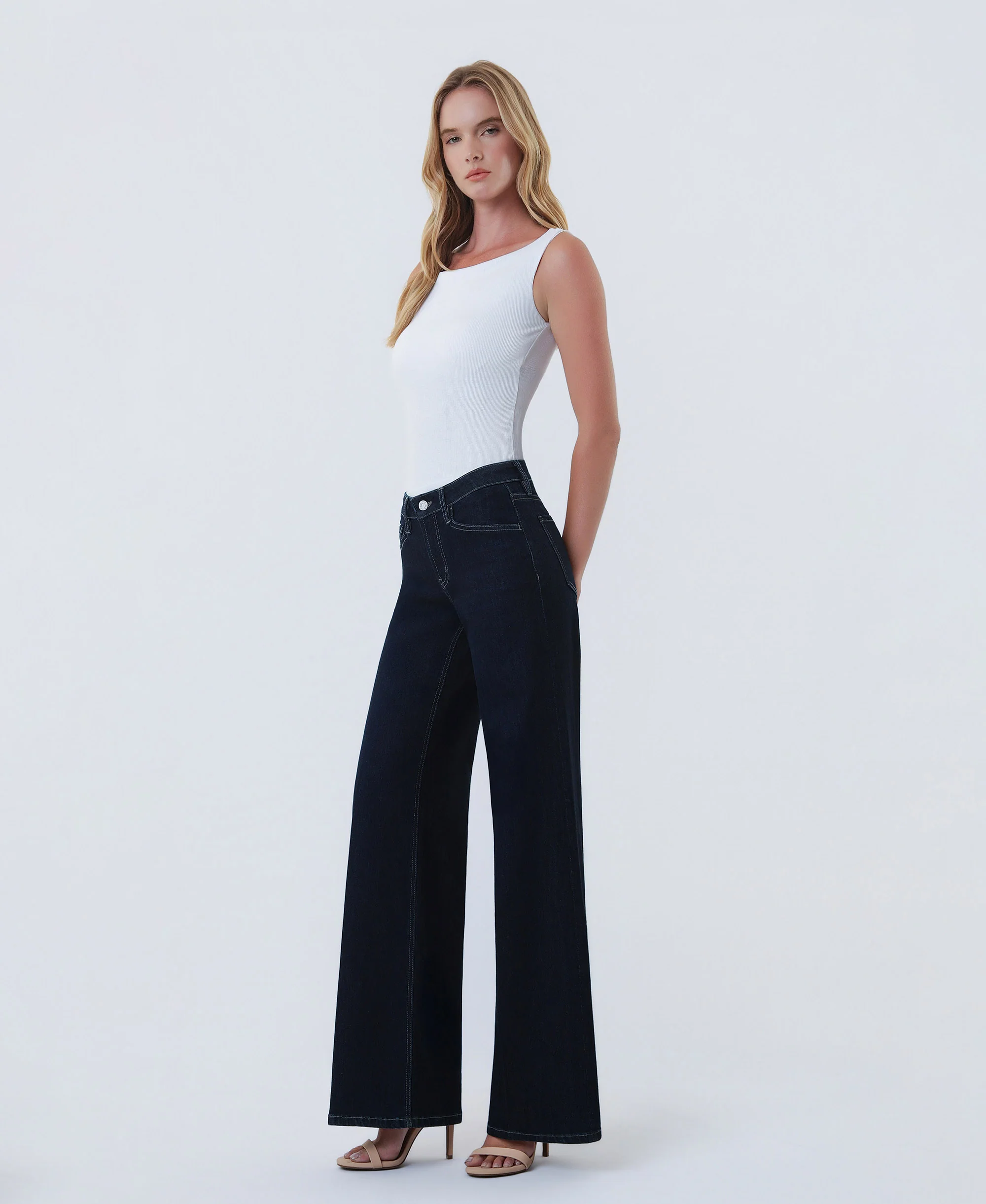 Surviving - Mid Rise Trouser Fold Wide Leg Jeans - Image 3