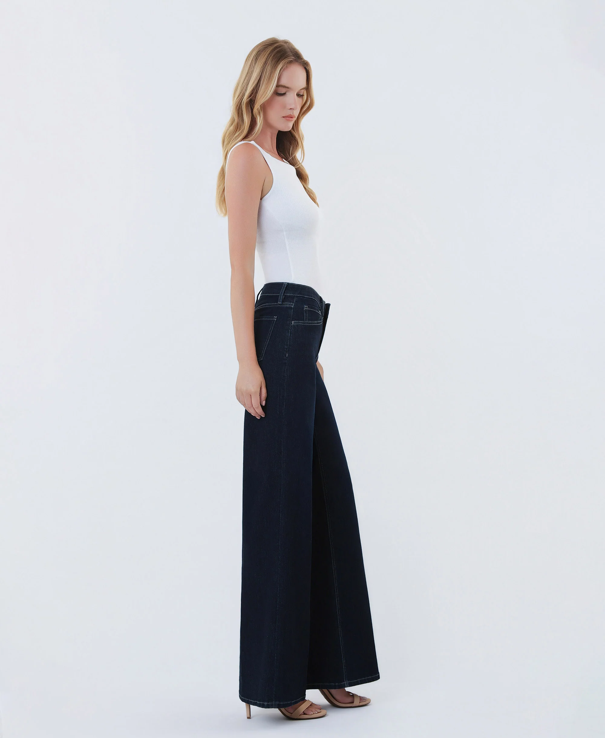 Surviving - Mid Rise Trouser Fold Wide Leg Jeans - Image 4