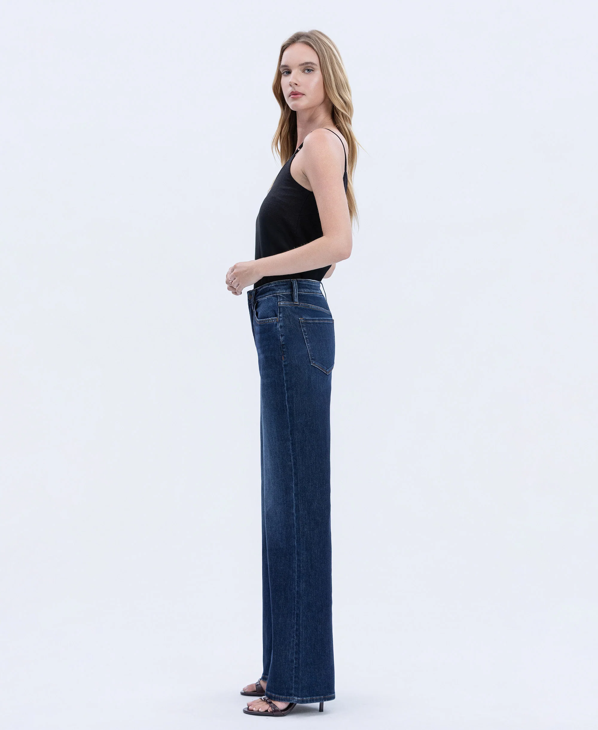 Uplifted Jewel - Super High Rise Full Length Wide Leg Jeans - Image 3