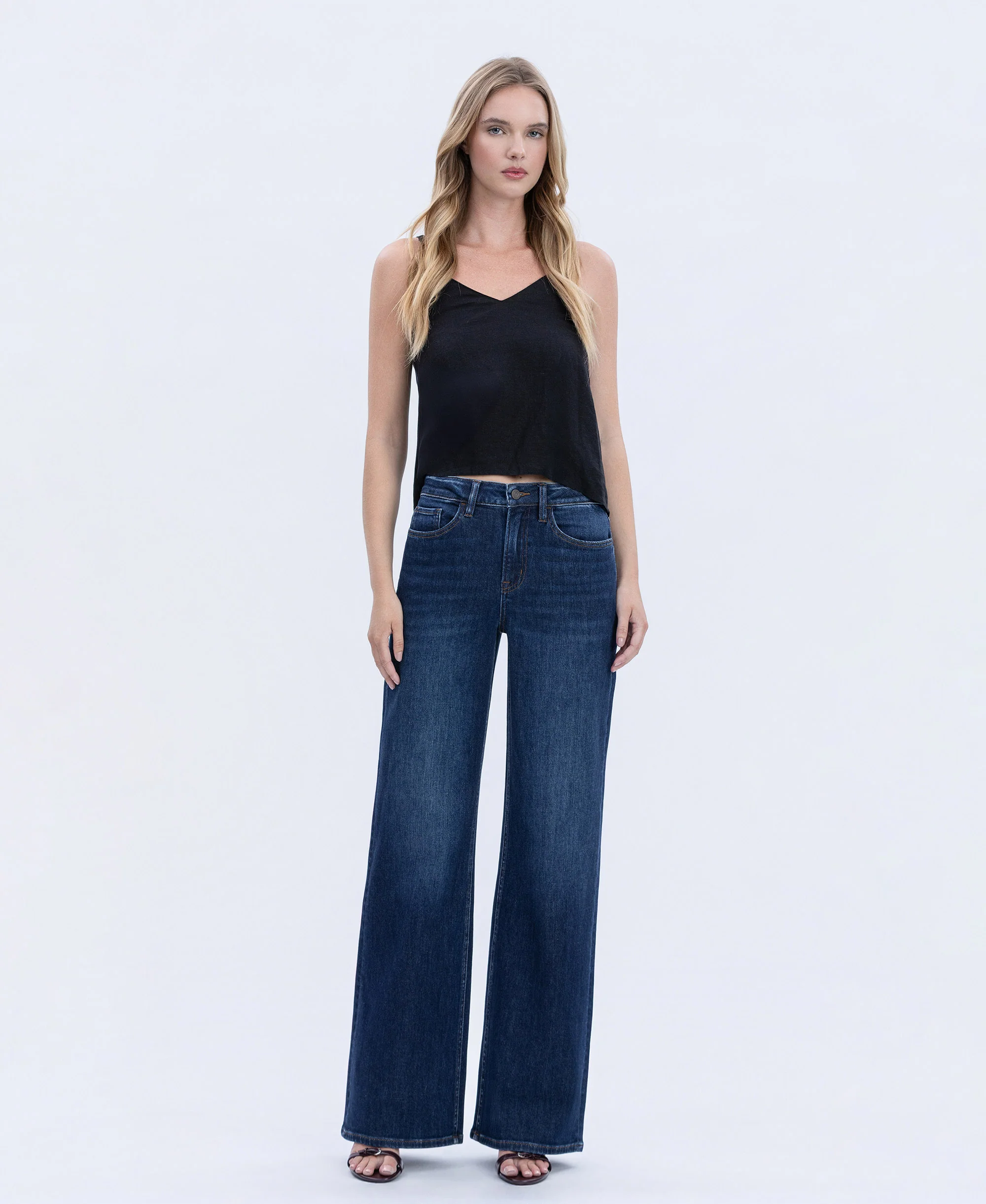 Uplifted Jewel - Super High Rise Full Length Wide Leg Jeans - Image 4