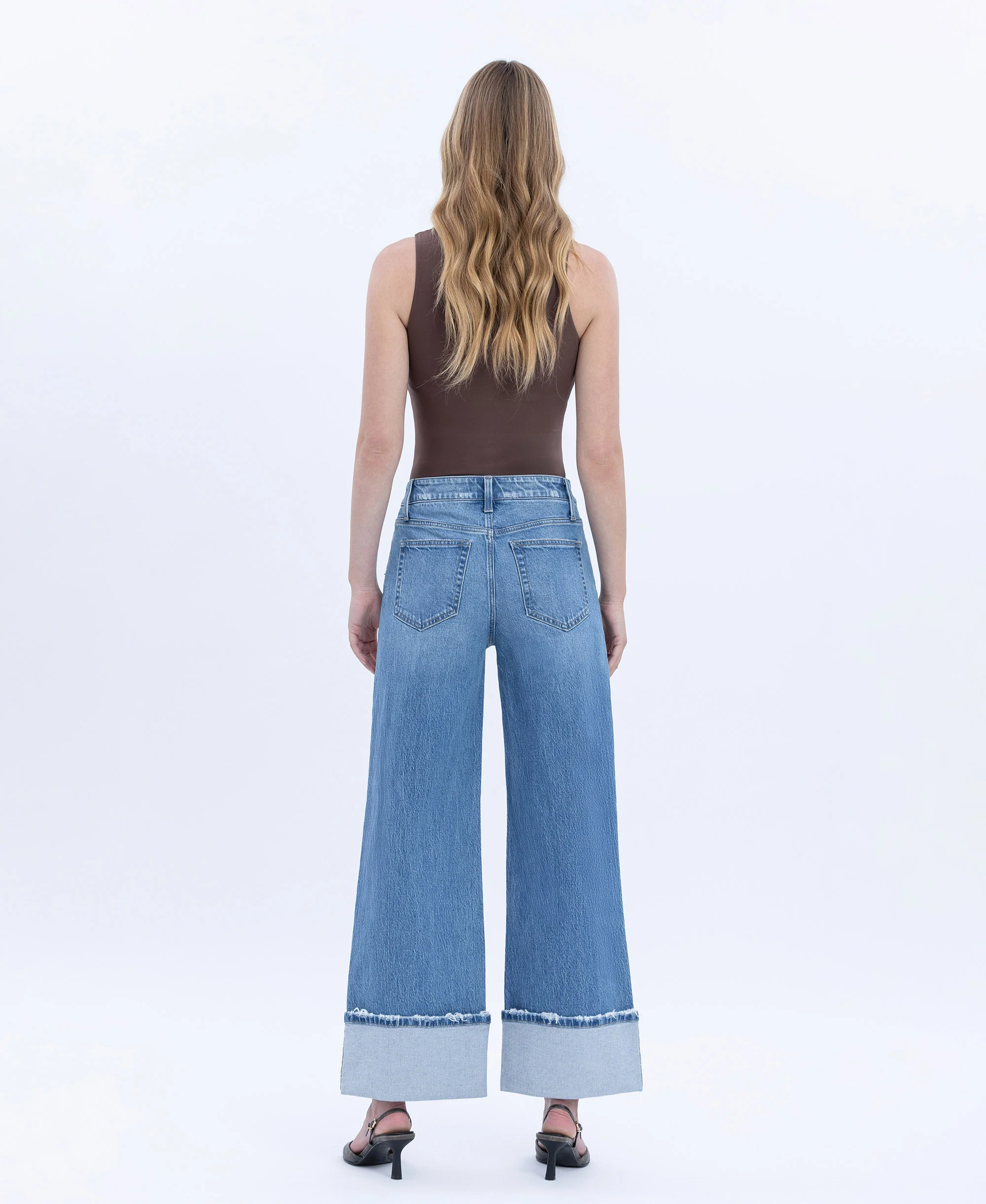 Verdant Sephyr - High Rise Cuffed Baggy Wide Leg Jeans - Image 2