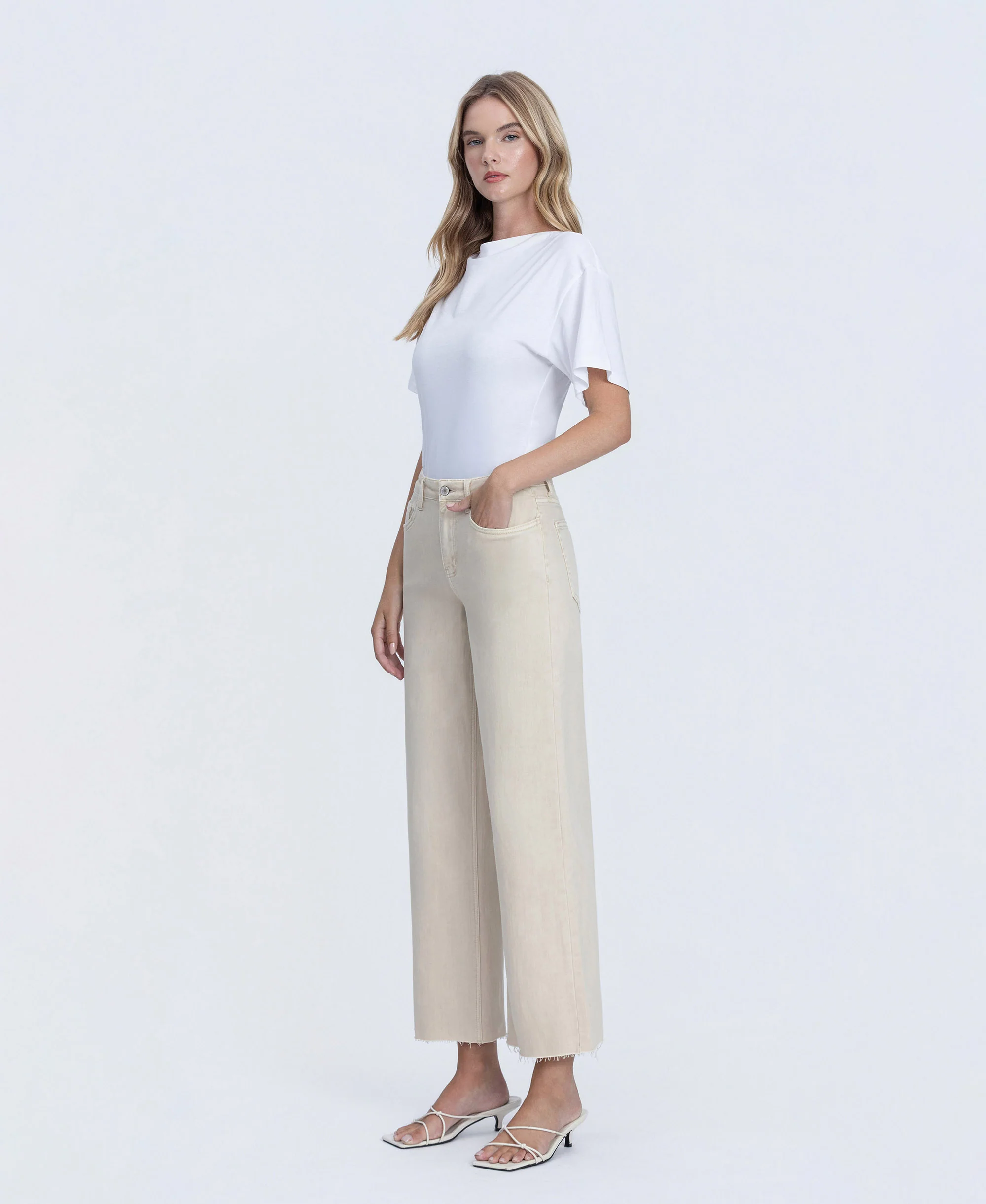 White Swan - High Rise Crop Wide Leg Jeans - Image 3