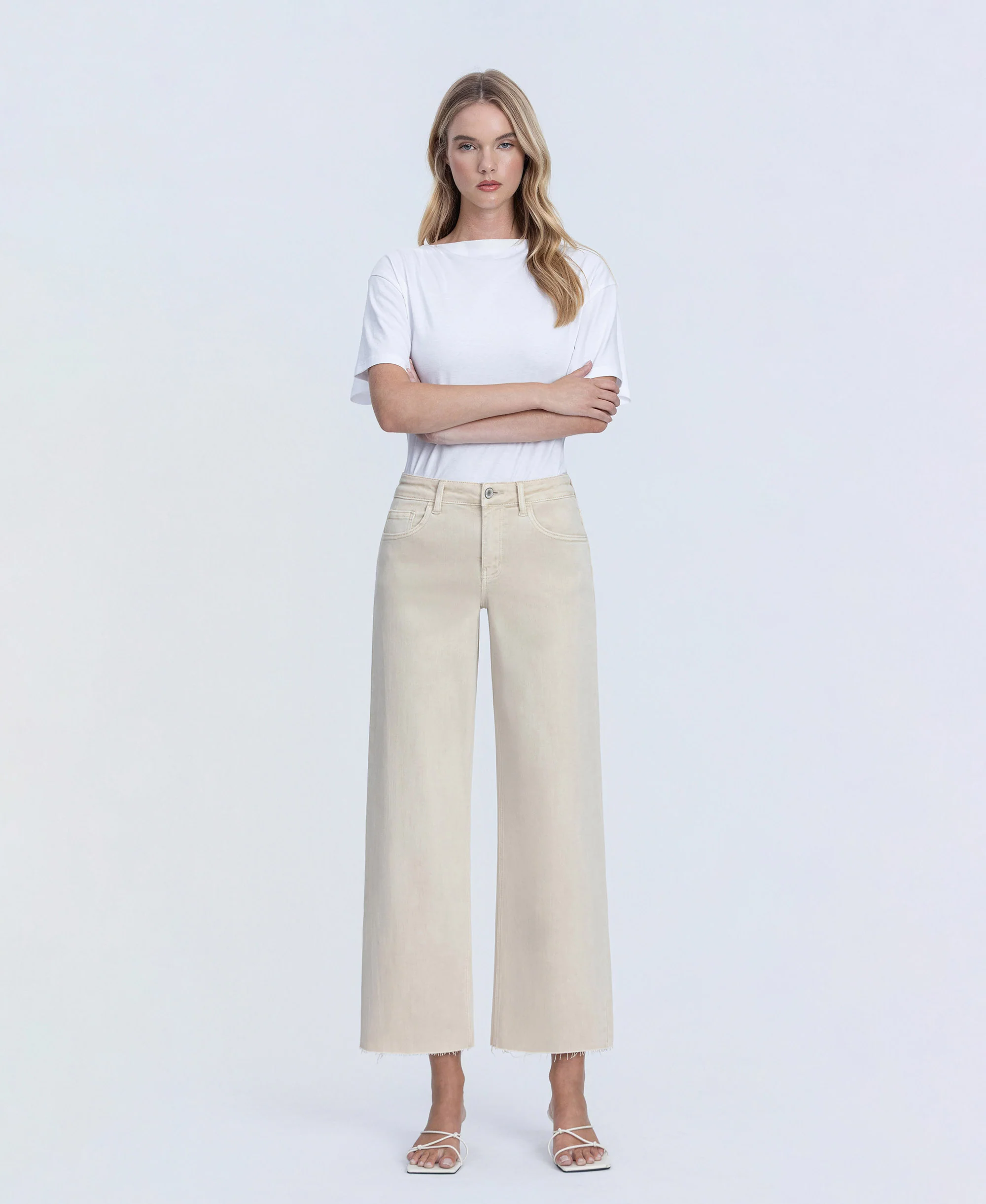 White Swan - High Rise Crop Wide Leg Jeans - Image 4