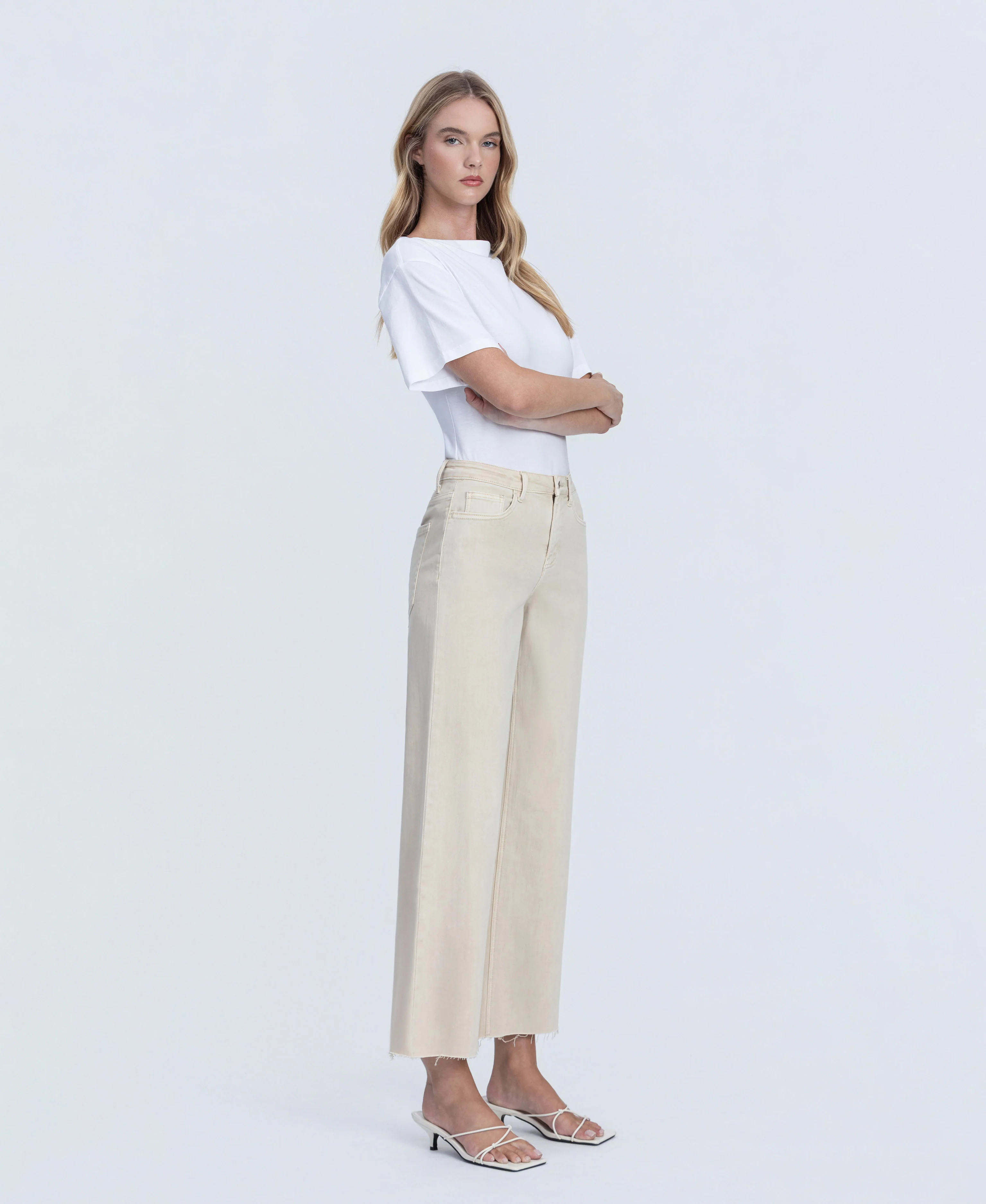 White Swan - High Rise Crop Wide Leg Jeans - Image 5
